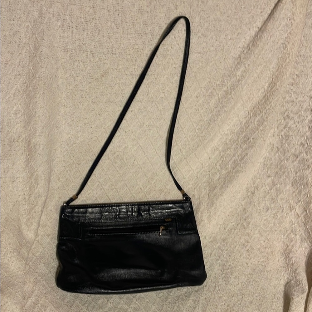 SAS Blue Crossbody Bag with Textured Material and Long Strap